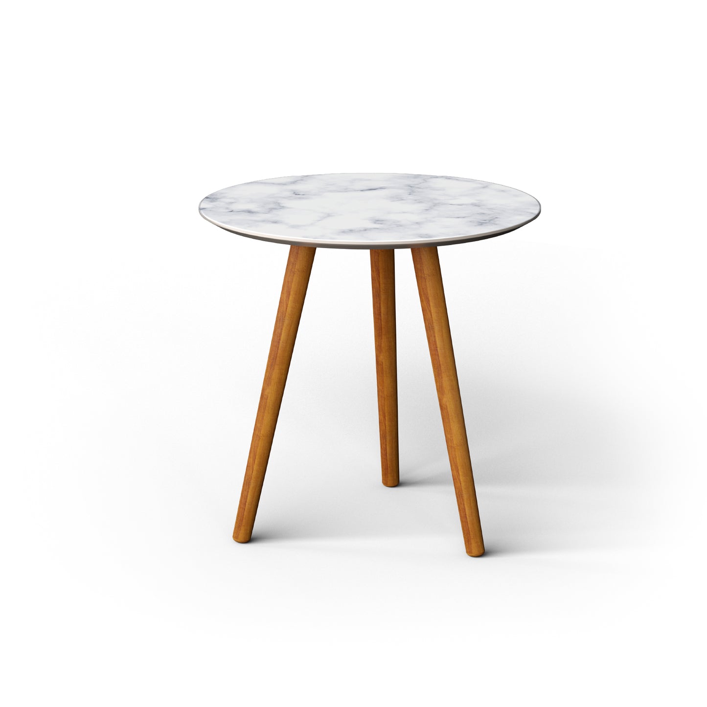 meistar Round Side Coffee Table with Natural Wood Legs for Small Spaces - Ideal for Living Room and Bedroom Reading. Nightstand Side Table Nursery