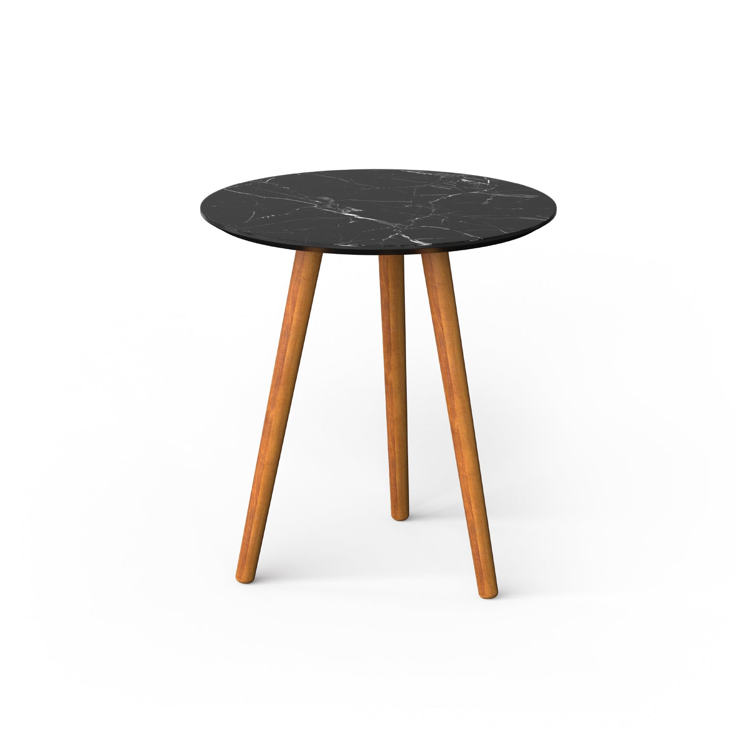 meistar Round Side Coffee Table with Natural Wood Legs for Small Spaces - Ideal for Living Room and Bedroom Reading. Nightstand Side Table Nursery