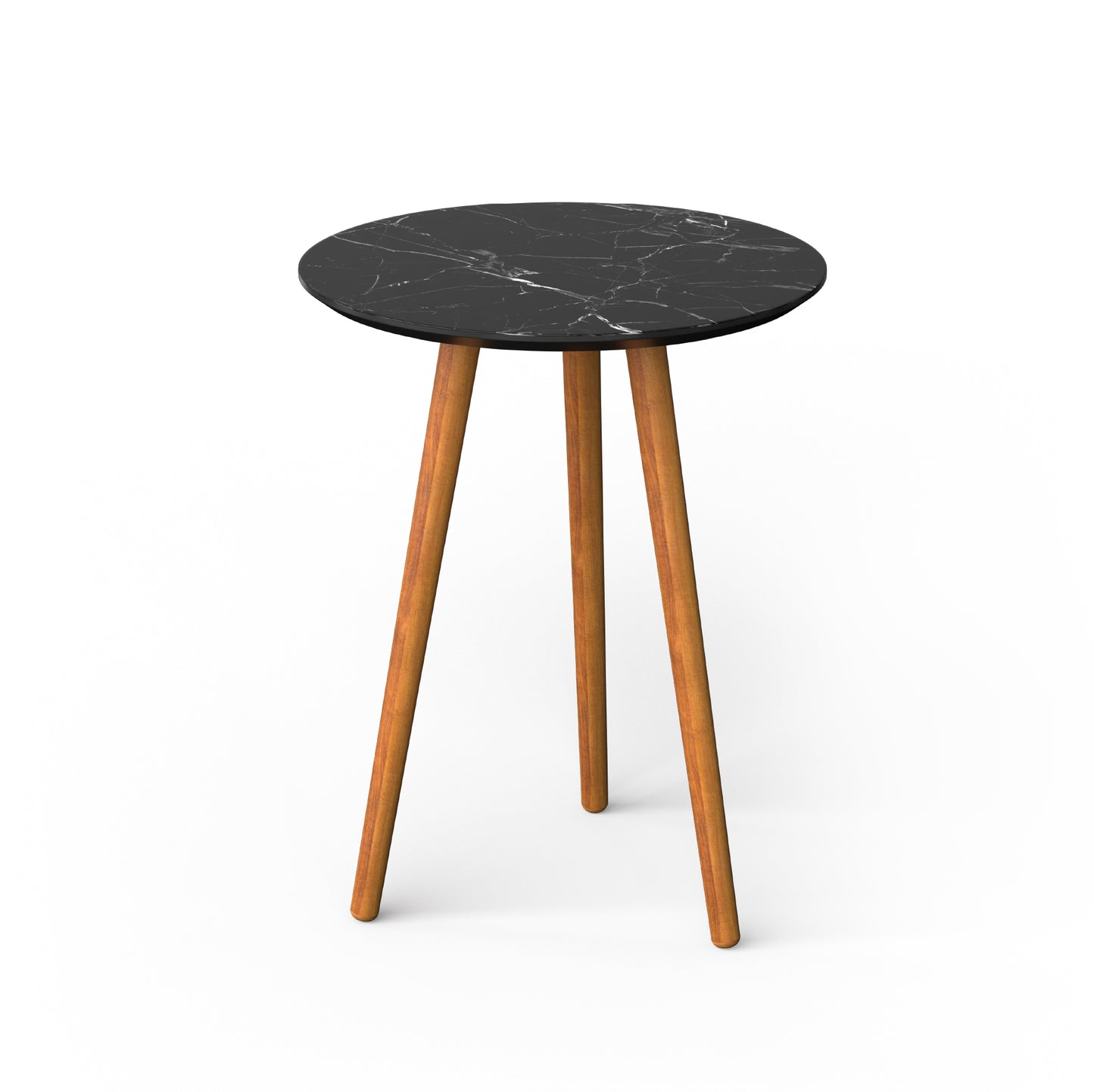 meistar Round Side Coffee Table with Natural Wood Legs for Small Spaces - Ideal for Living Room and Bedroom Reading. Nightstand Side Table Nursery