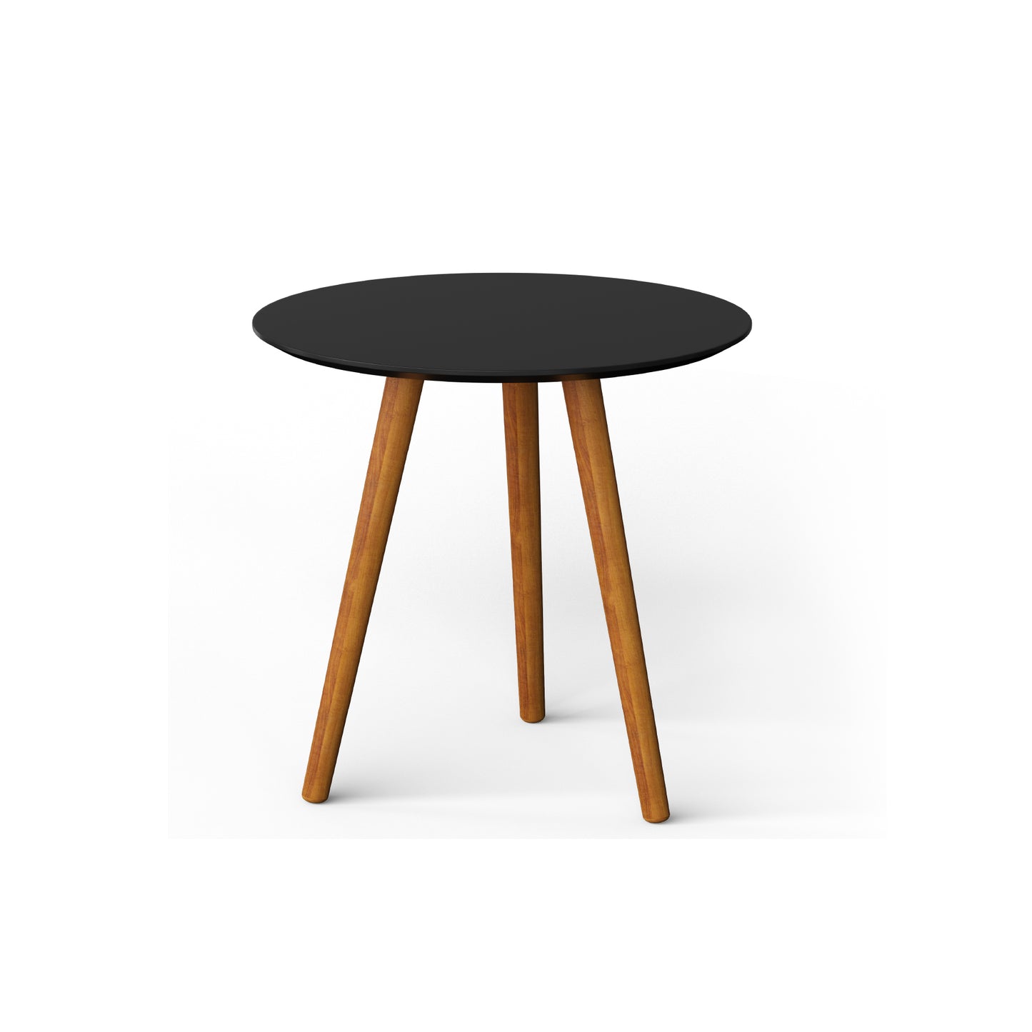 meistar Round Side Coffee Table with Natural Wood Legs for Small Spaces - Ideal for Living Room and Bedroom Reading. Nightstand Side Table Nursery
