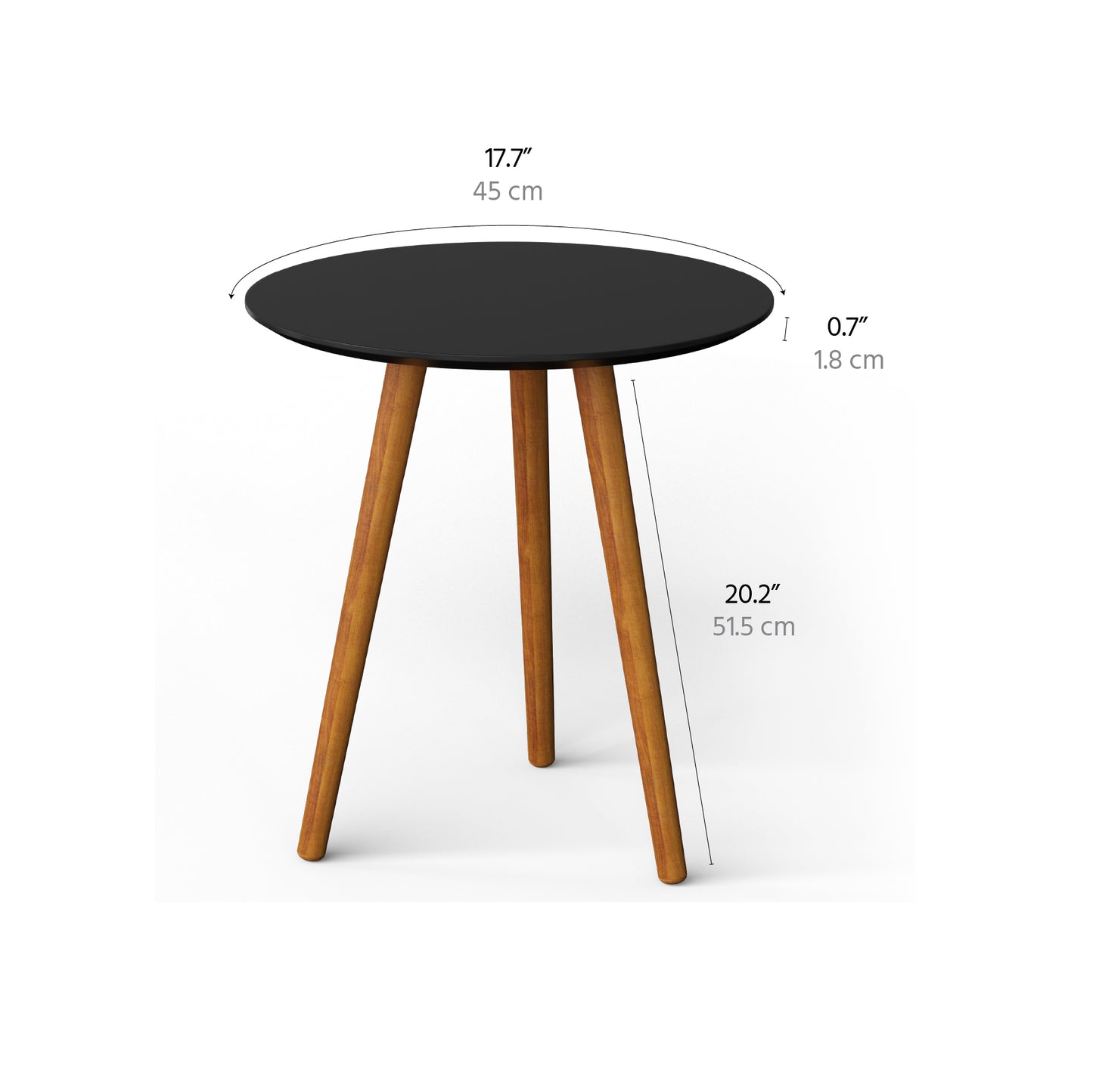 meistar Round Side Coffee Table with Natural Wood Legs for Small Spaces - Ideal for Living Room and Bedroom Reading. Nightstand Side Table Nursery