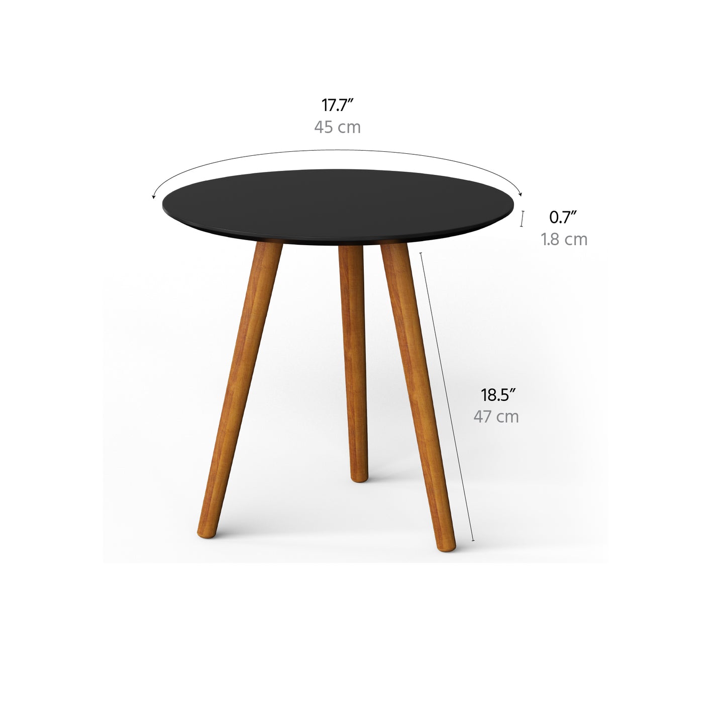 meistar Round Side Coffee Table with Natural Wood Legs for Small Spaces - Ideal for Living Room and Bedroom Reading. Nightstand Side Table Nursery