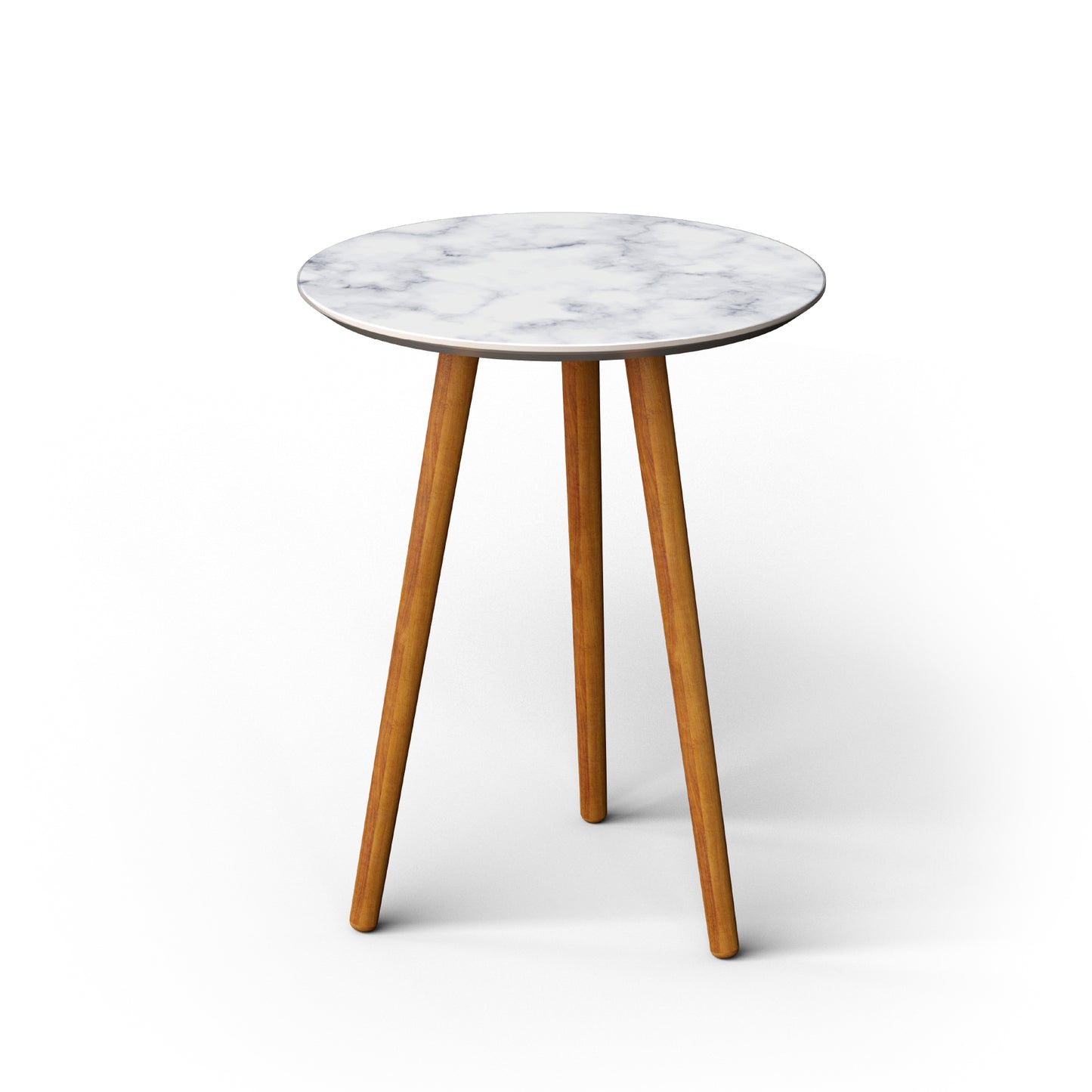 meistar Round Side Coffee Table with Natural Wood Legs for Small Spaces - Ideal for Living Room and Bedroom Reading. Nightstand Side Table Nursery