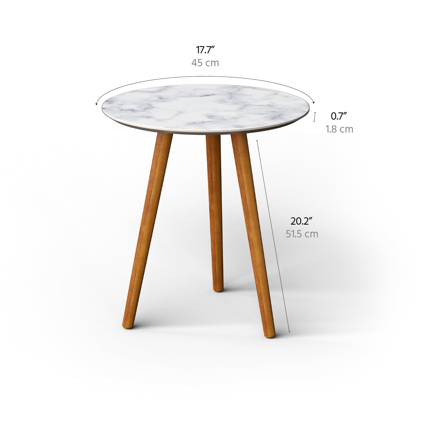 meistar Round Side Coffee Table with Natural Wood Legs for Small Spaces - Ideal for Living Room and Bedroom Reading. Nightstand Side Table Nursery