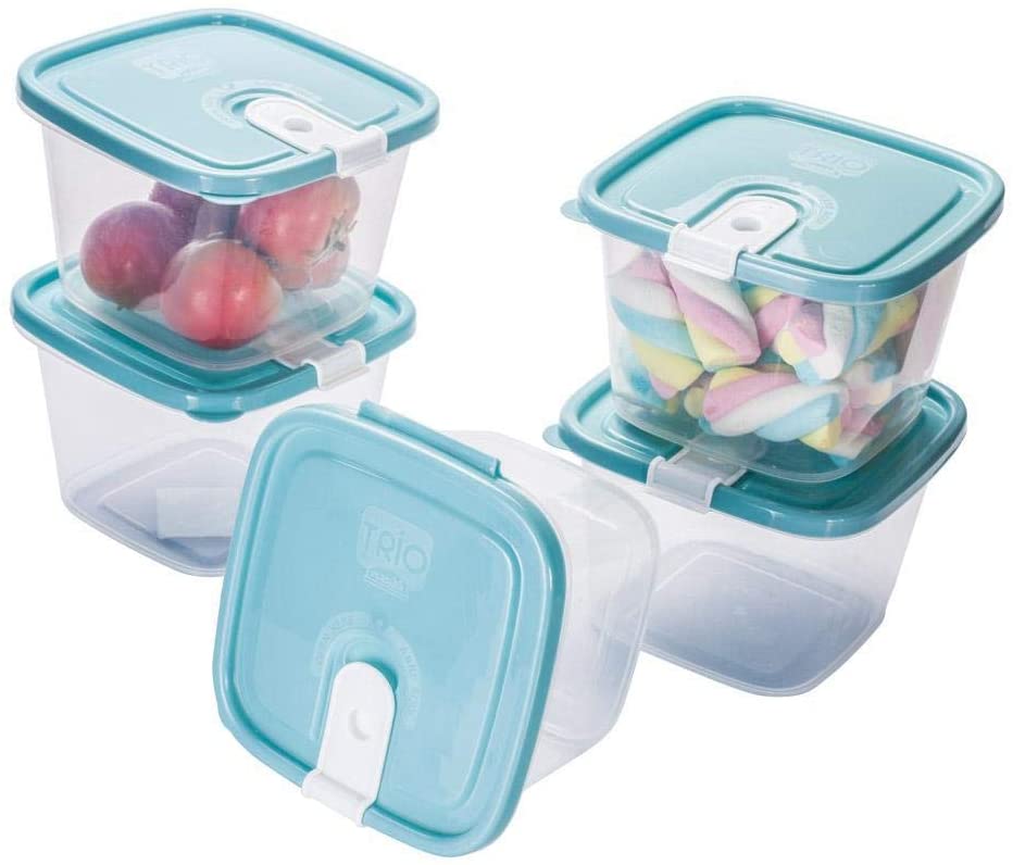 Plastic Food Storage Containers w/attached Lids. Multi sizes Containers
