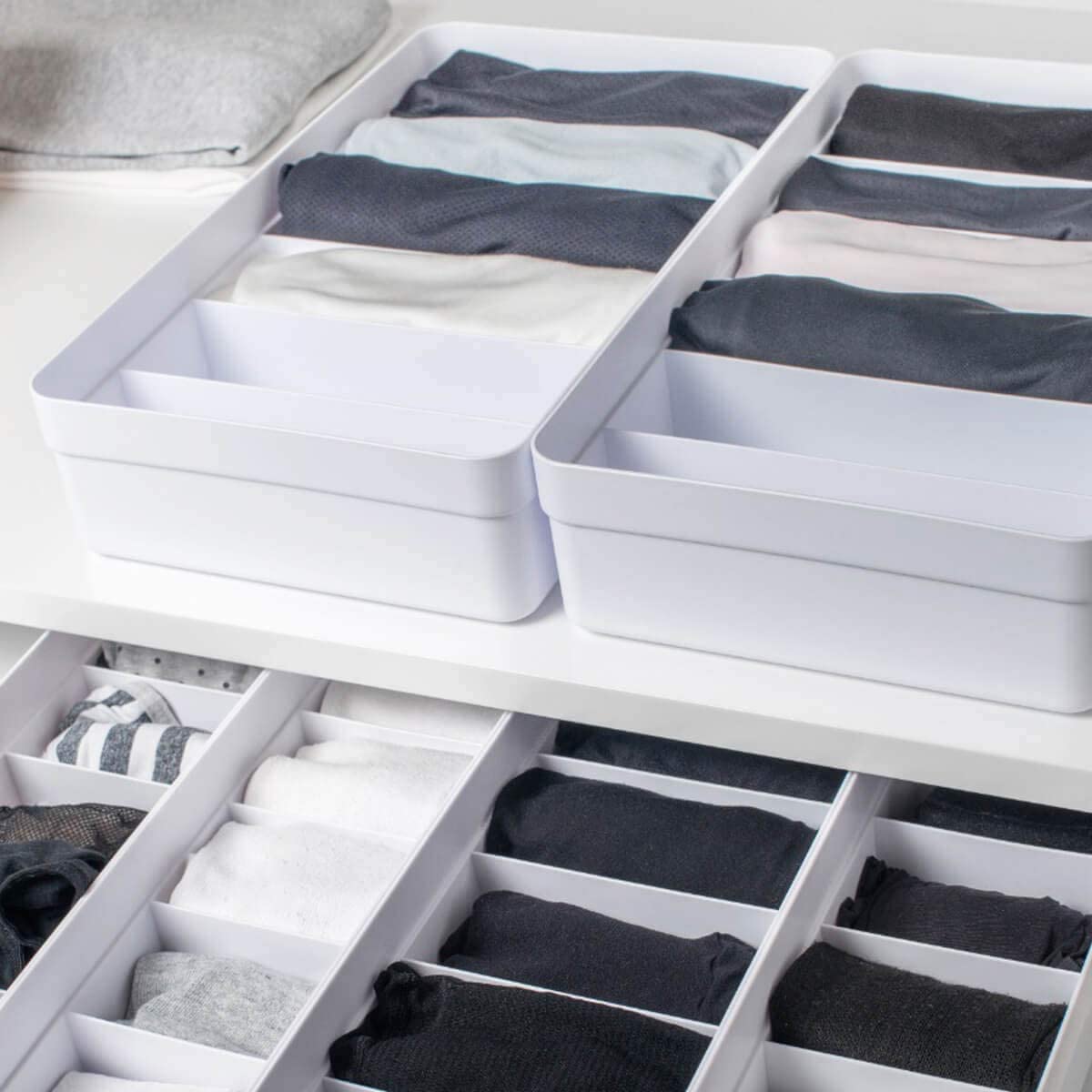 Wardrove Closet Organizers and Storage. Desk, Dresser and Closet Organization. Ideal for Underwear, Clothing, Makeup and More. Set of 2