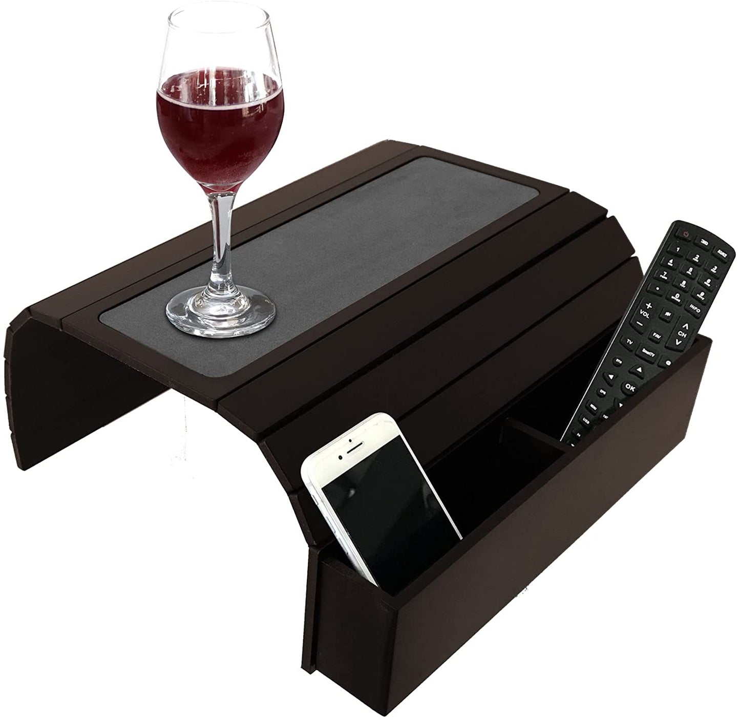Sofa Tray Table with EVA Base. Remote Control and Cellphone Organizer with Pockets