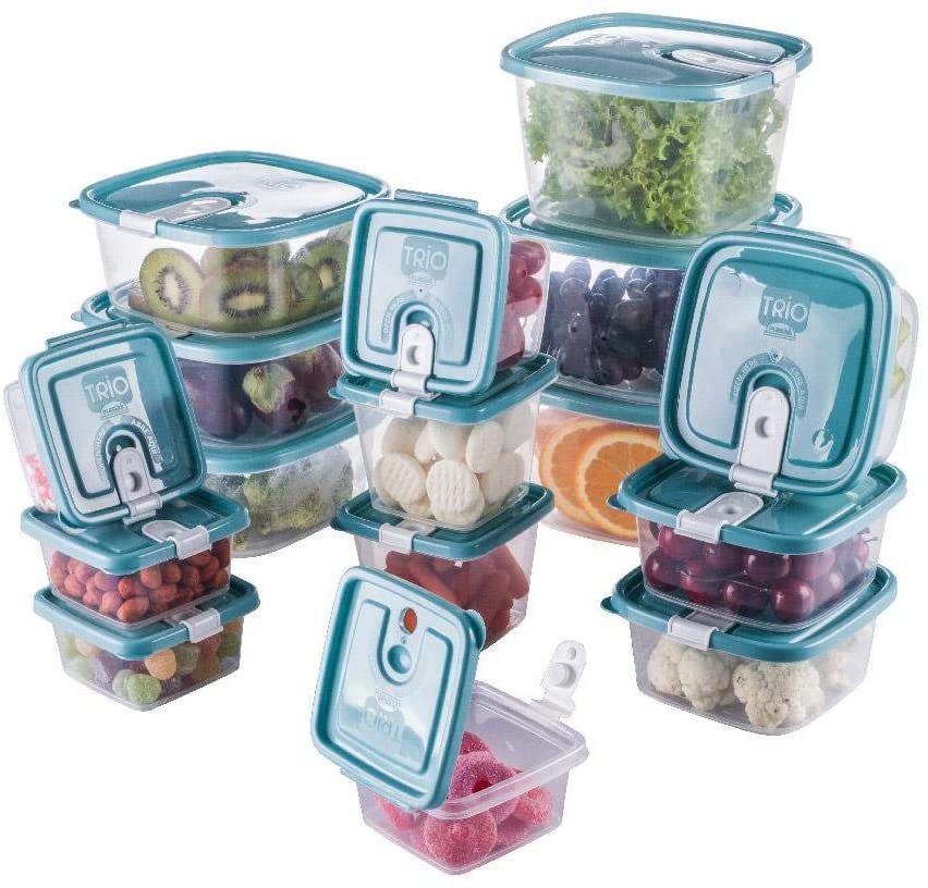 Plastic Food Storage Containers w/attached Lids. Multi sizes Containers