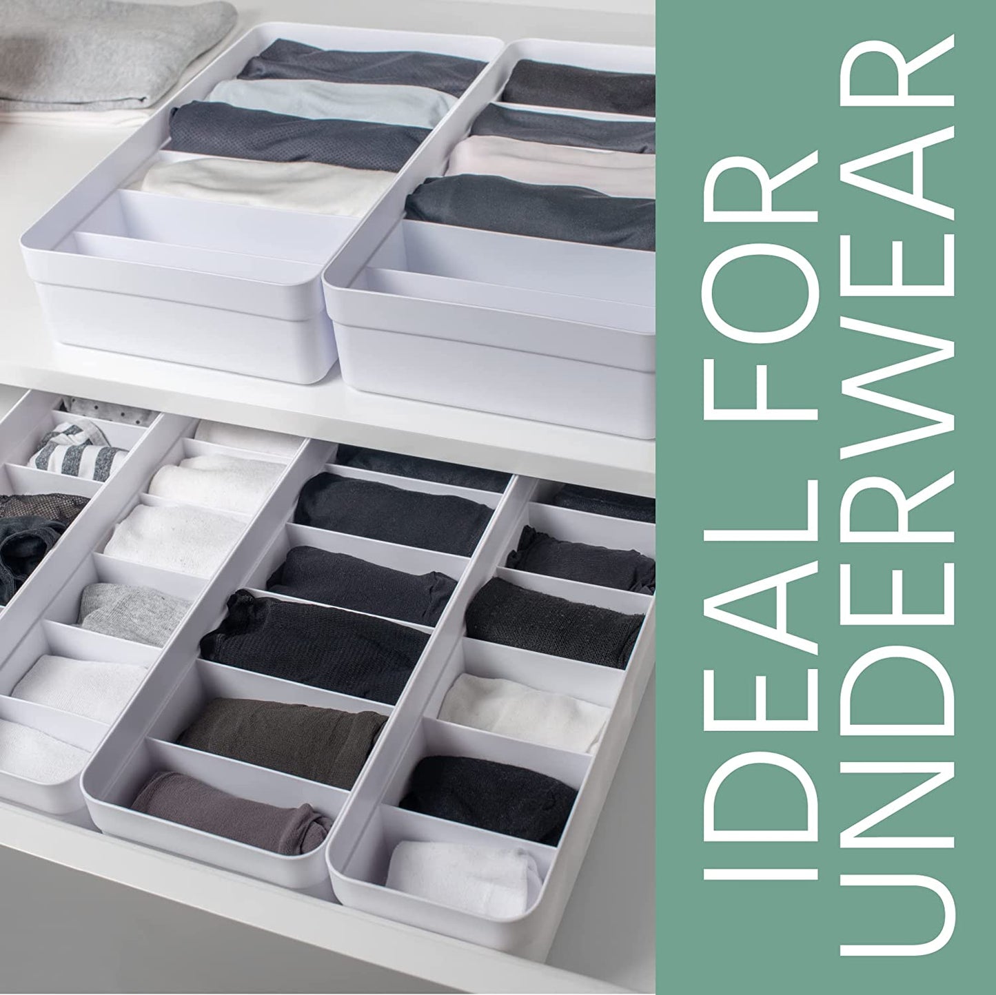 Wardrove Closet Organizers and Storage. Desk, Dresser and Closet Organization. Ideal for Underwear, Clothing, Makeup and More. Set of 2