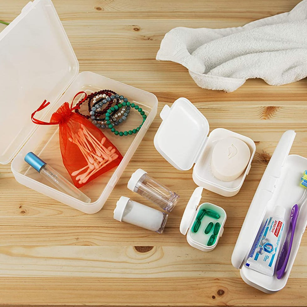 Hard Wall Unbreakable Travel Kit Container TSA Approved with Containers for Toiletries Travel Size.