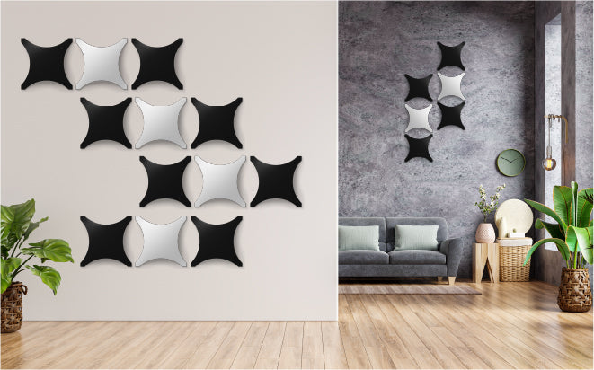 Decorative 3D Wall Covering Panels. 6 Pieces. Peel & Stick. Metallic Finish. DIY.