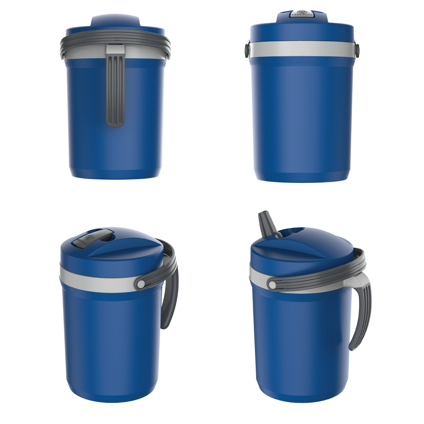 Termolar Large Flip Tops - Motivational 0.6 Gallon Water Bottle with 2 Handles, Wide Opening & Ergonomic Straw – Maximum Thermal Conservation.