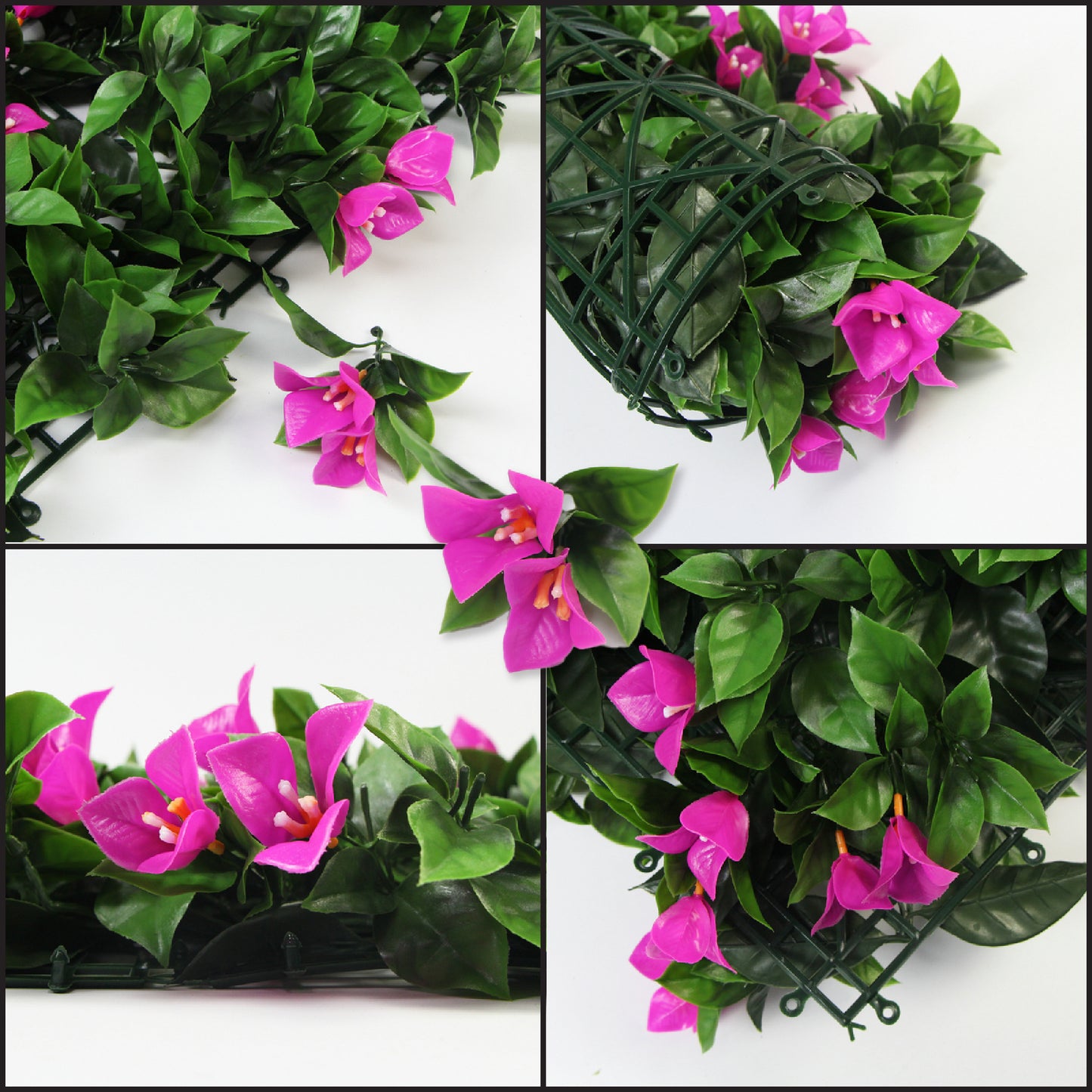 Artificial Flower Wall Fence Top Mediterranean Fern & Faux Ivy Vine Leaf Grass Decoration for Outdoor and Indoor