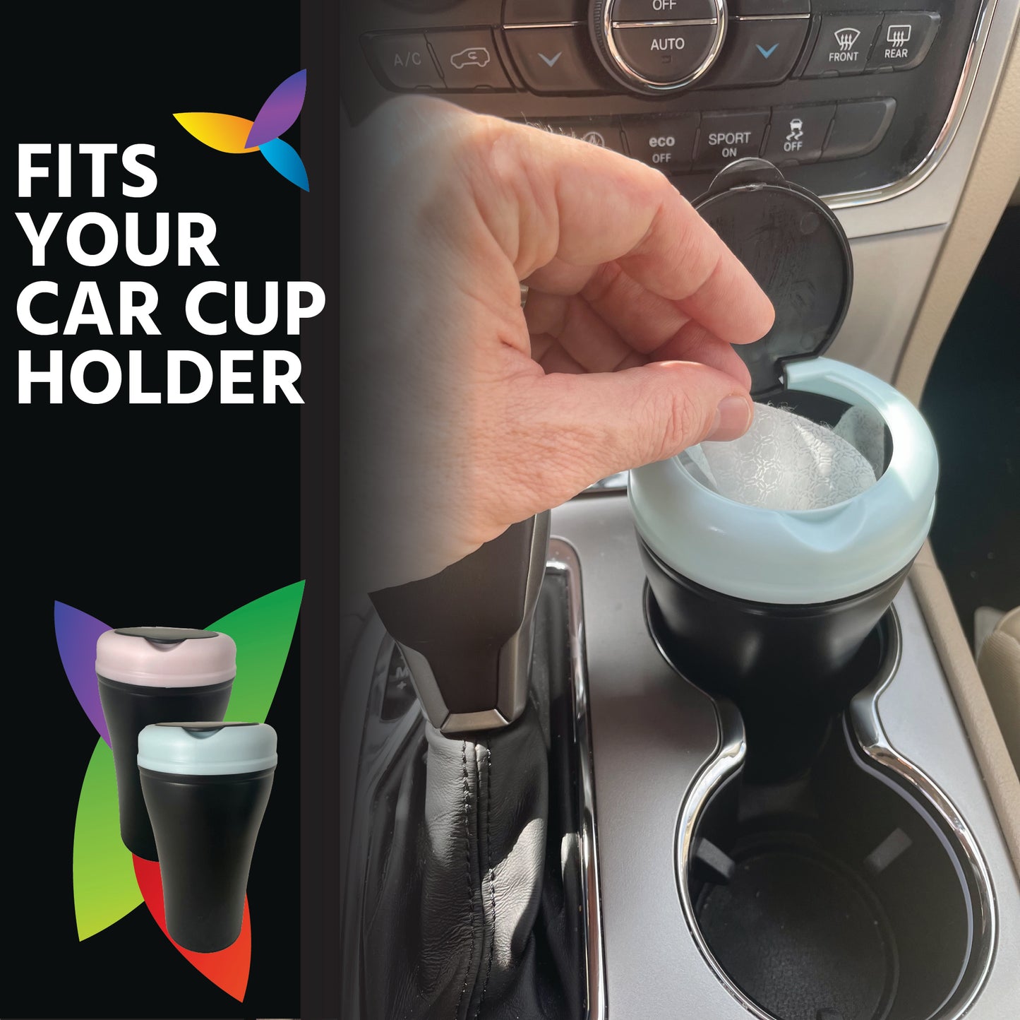 Mini Car Trash Can with Lid, Automotive Cup Holder Mini Vehicle Garbage Can Trash Bin for Car. Fit in Side Door Cup Holder for Receipts