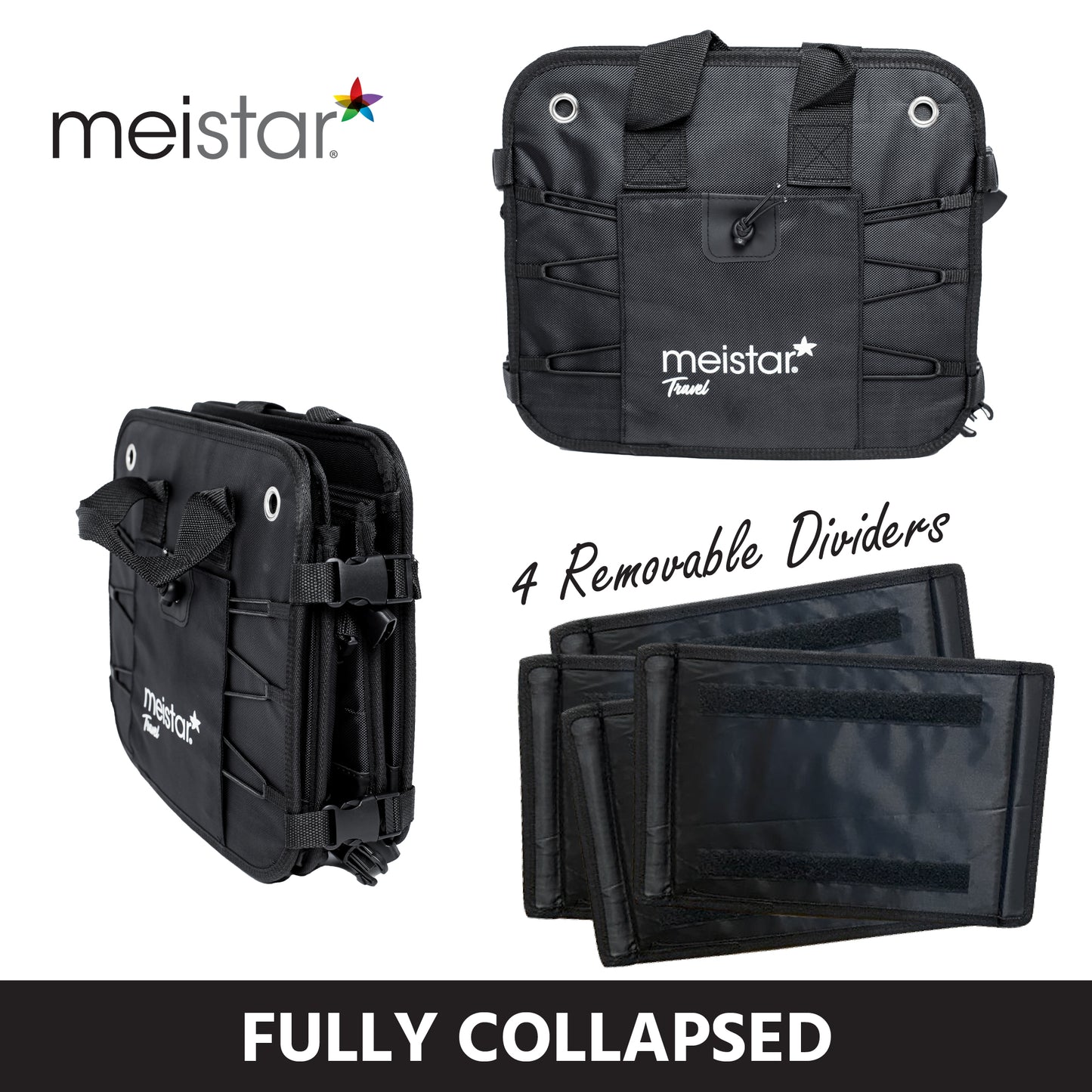 meistar Multi Compartments Collapsible Portable Car Trunk Organizer and Storage for Auto, SUV Truck, Minivan with a Cooler Bag.