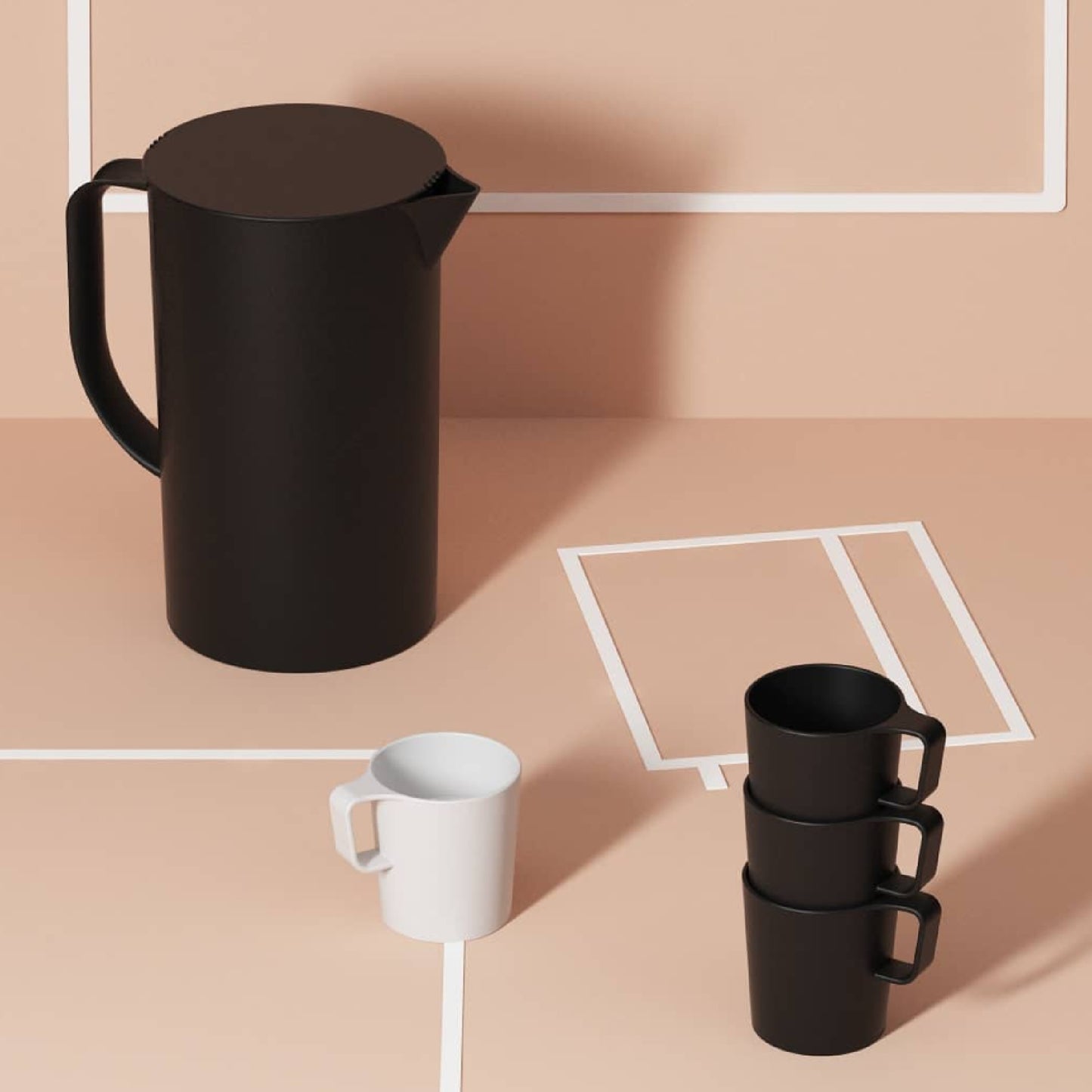COZA Casual Plastic Mug Sets, 4 pcs