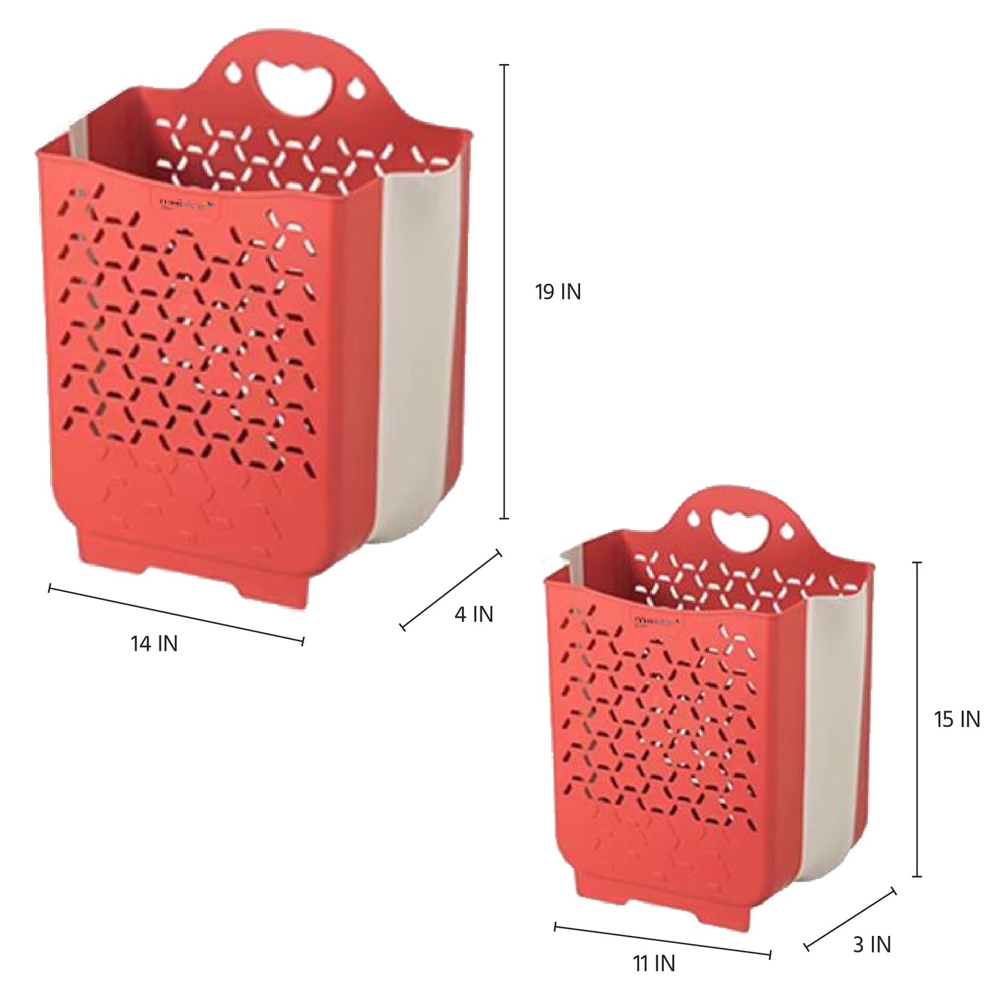 Foldable Plastic Laundry Baskets. Wall Hanging Storage Basket. Multi-function Storage Container Waterproof Durable for Bedroom and Bathroom