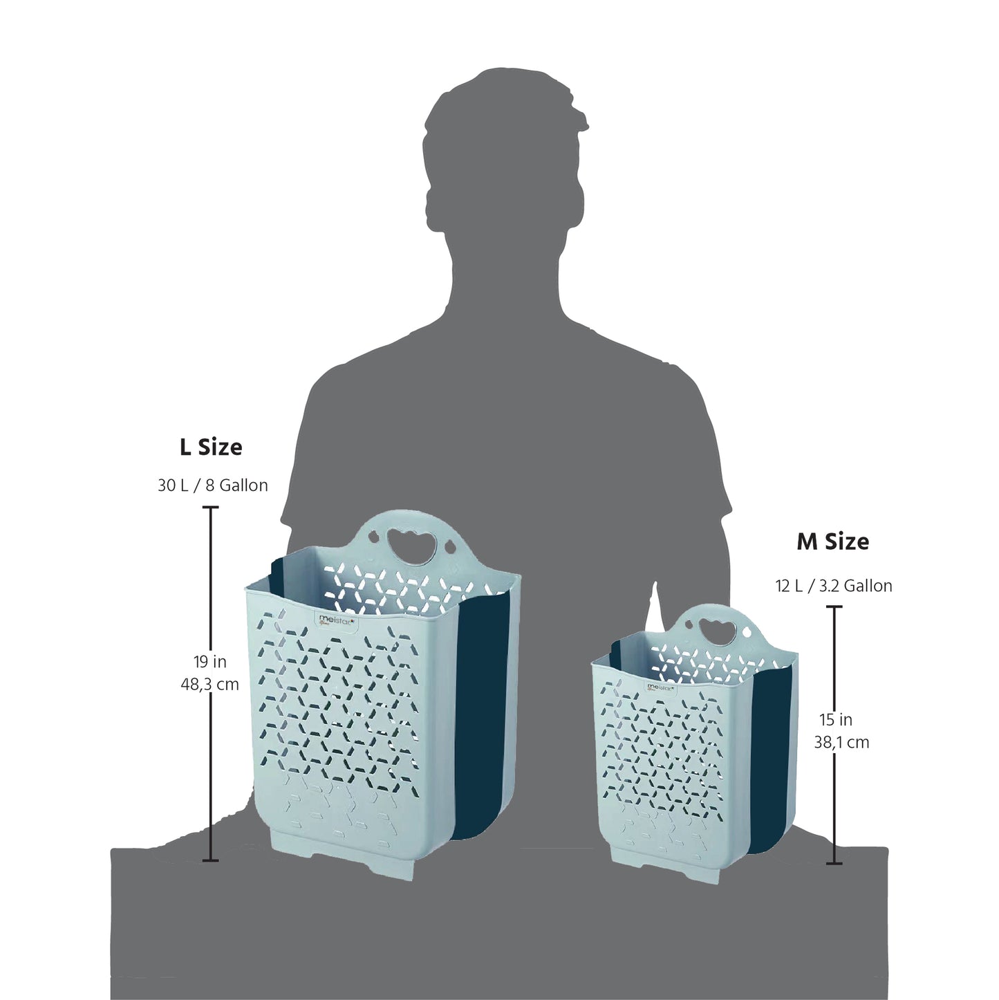Foldable Plastic Laundry Baskets. Wall Hanging Storage Basket. Multi-function Storage Container Waterproof Durable for Bedroom and Bathroom