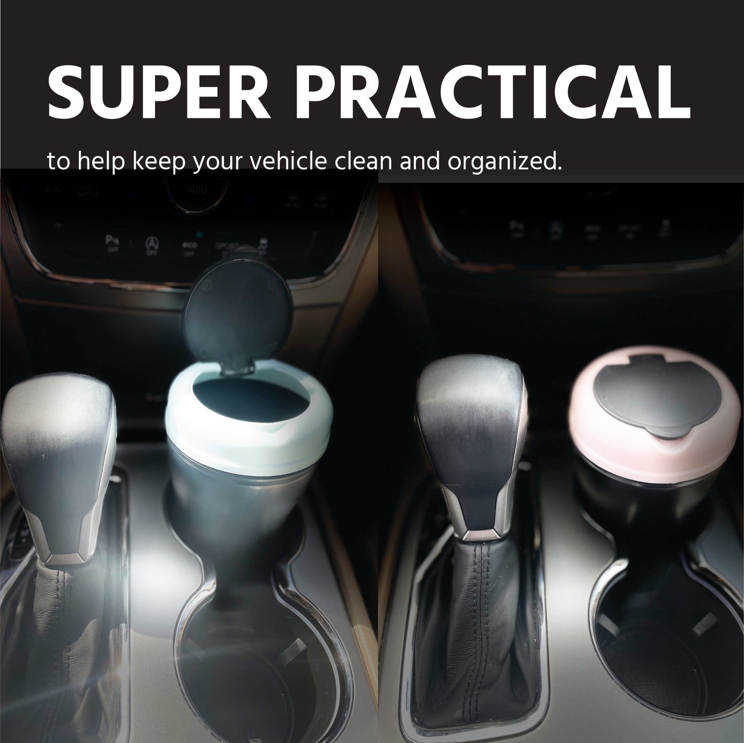 Mini Car Trash Can with Lid, Automotive Cup Holder Mini Vehicle Garbage Can Trash Bin for Car. Fit in Side Door Cup Holder for Receipts