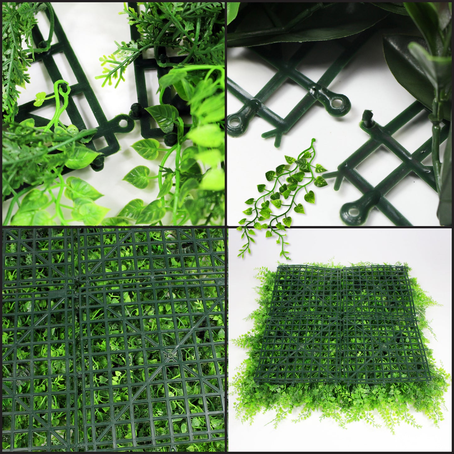 Artificial Flower Wall Fence Top Mediterranean Fern & Faux Ivy Vine Leaf Grass Decoration for Outdoor and Indoor