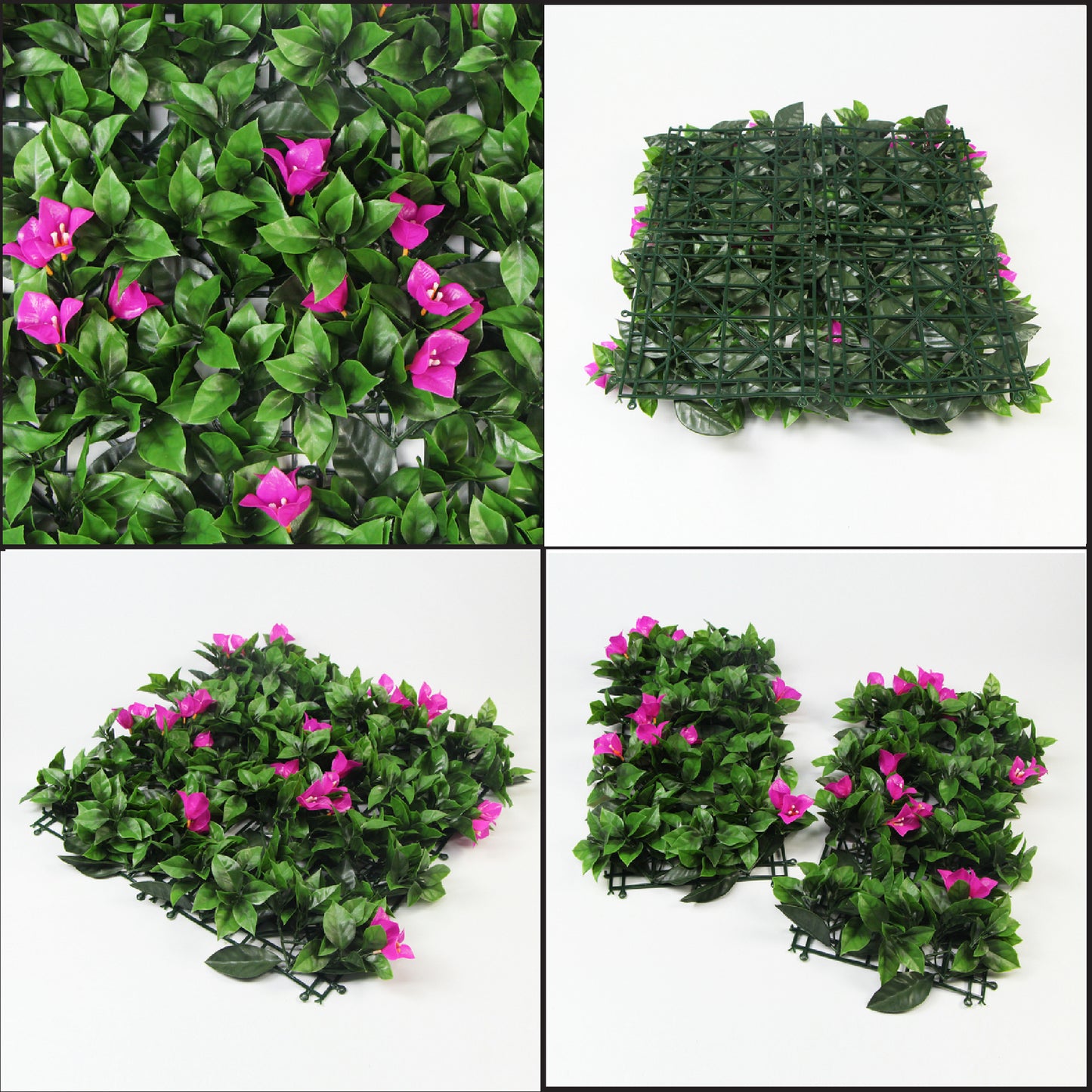 Artificial Flower Wall Fence Top Mediterranean Fern & Faux Ivy Vine Leaf Grass Decoration for Outdoor and Indoor