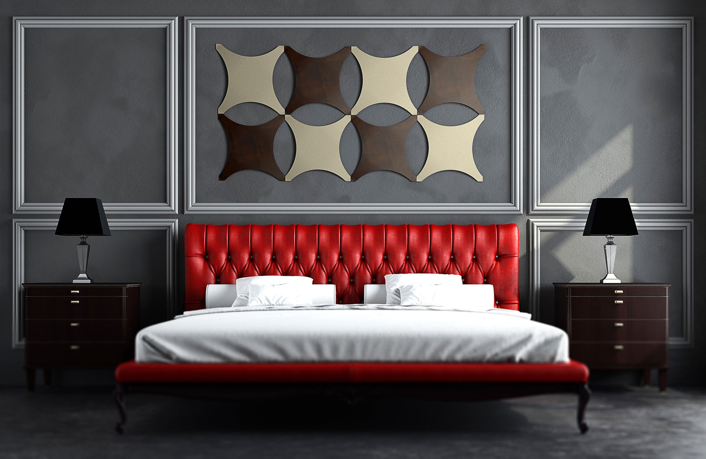 Decorative 3D Wall Covering Panels. 6 Pieces. Peel & Stick. Metallic Finish. DIY.