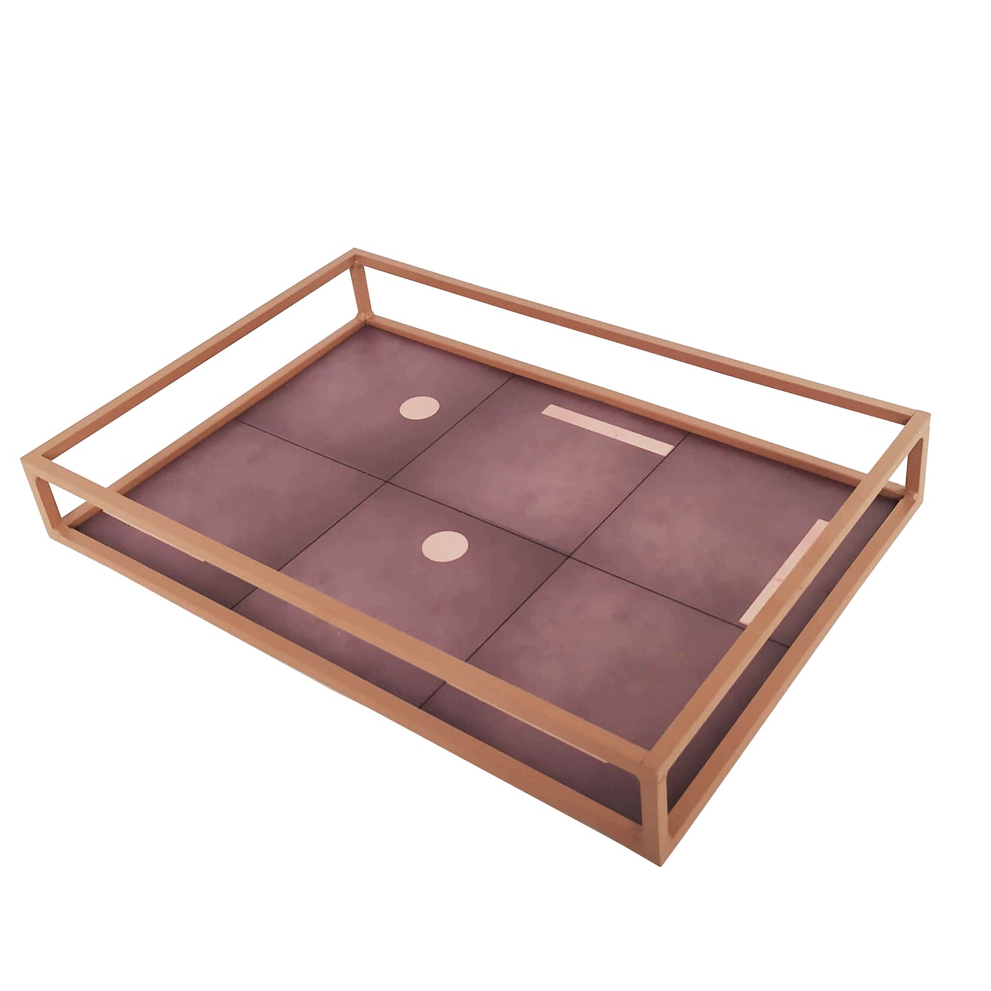 Modern Elegant Decorative Art Design Ottoman Tray with Handles for Coffee Table