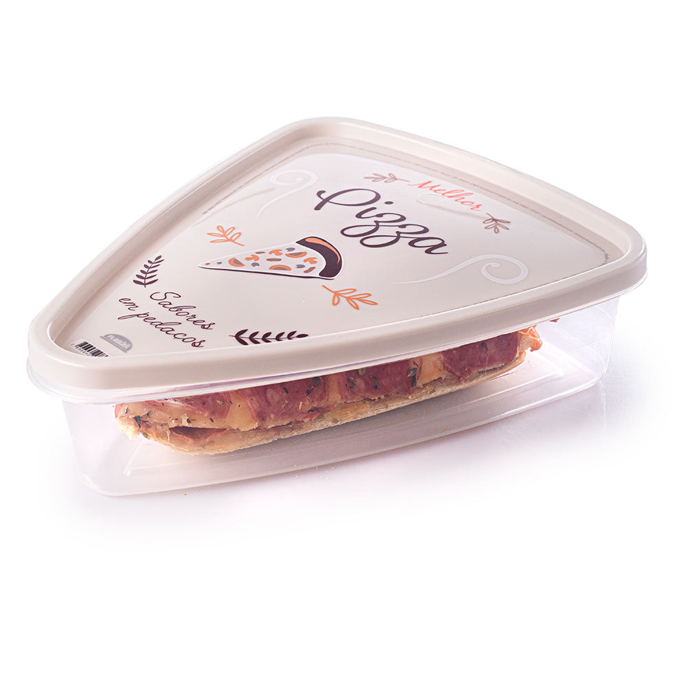 Pizza Slice Plastic Container Storage with Lids. Tray, Holder and Saver. Plastic Packs to go