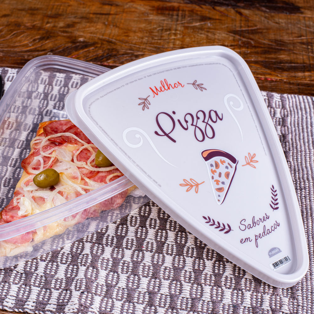 Pizza Slice Plastic Container Storage with Lids. Tray, Holder and Saver. Plastic Packs to go