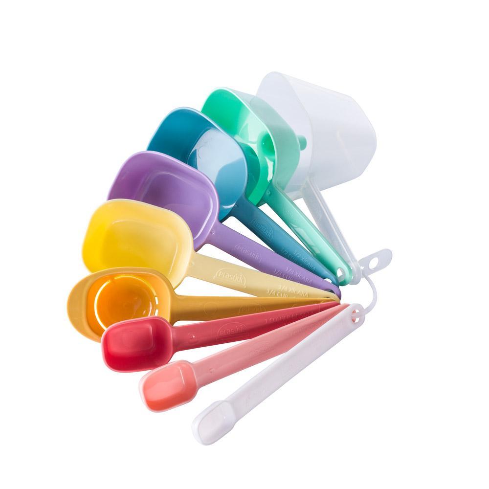 9 Piece Measuring Cups and Measuring Spoons Set, Plastic 9 Measuring Utensils Kit for Cooking and Baking