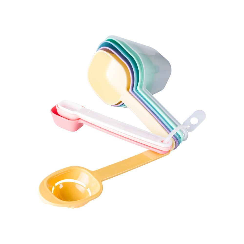 9 Piece Measuring Cups and Measuring Spoons Set, Plastic 9 Measuring Utensils Kit for Cooking and Baking