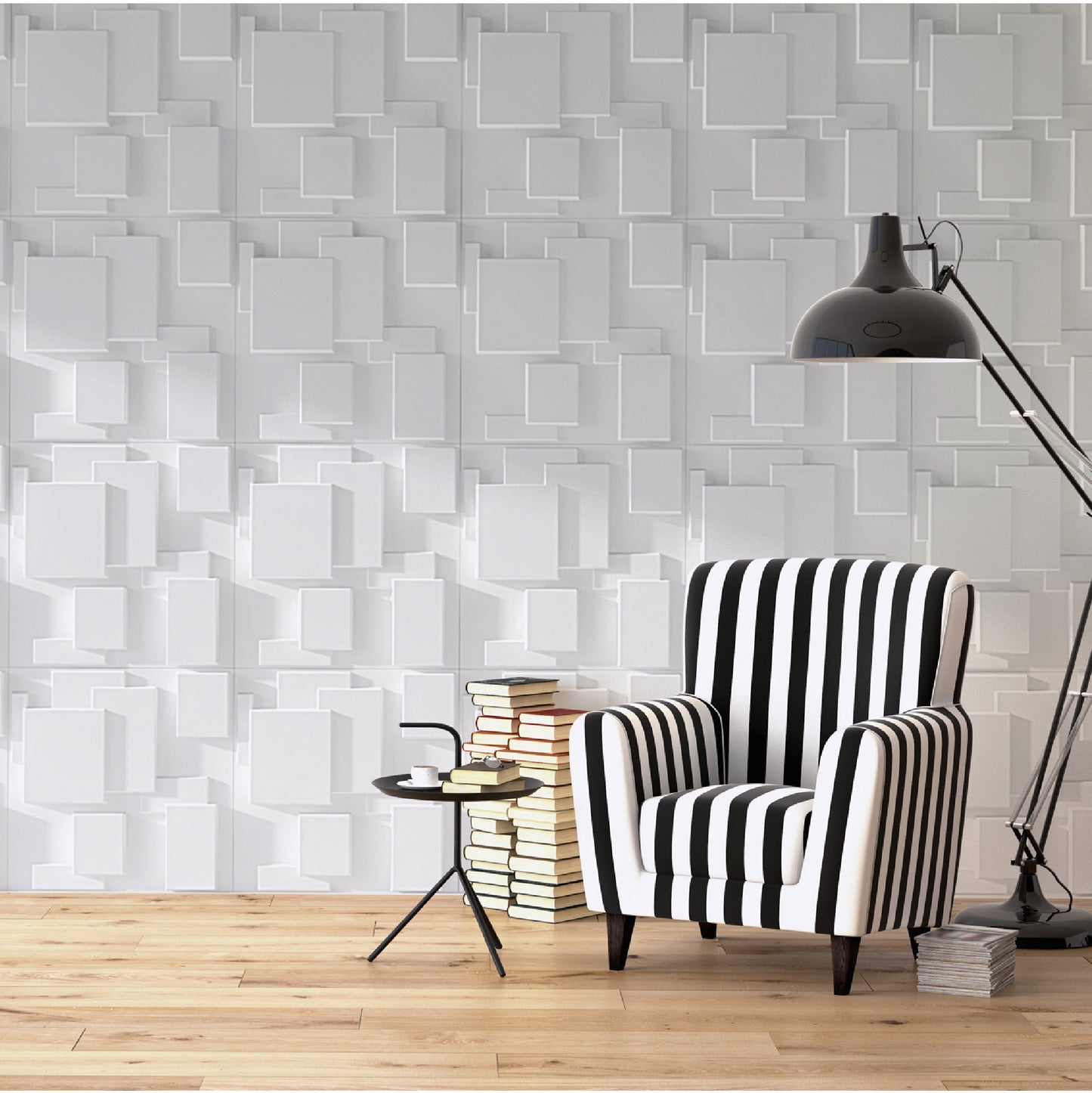 Decorative 3D Wall Panels Textured for Interior and Exterior Wall Decor. Design Boards. Pack of 12 Tiles.