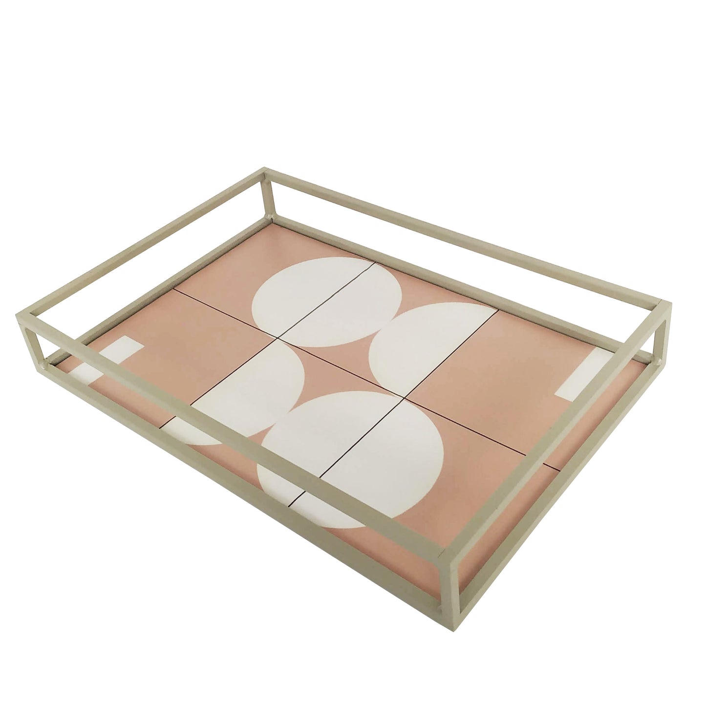 Modern Elegant Decorative Art Design Ottoman Tray with Handles for Coffee Table