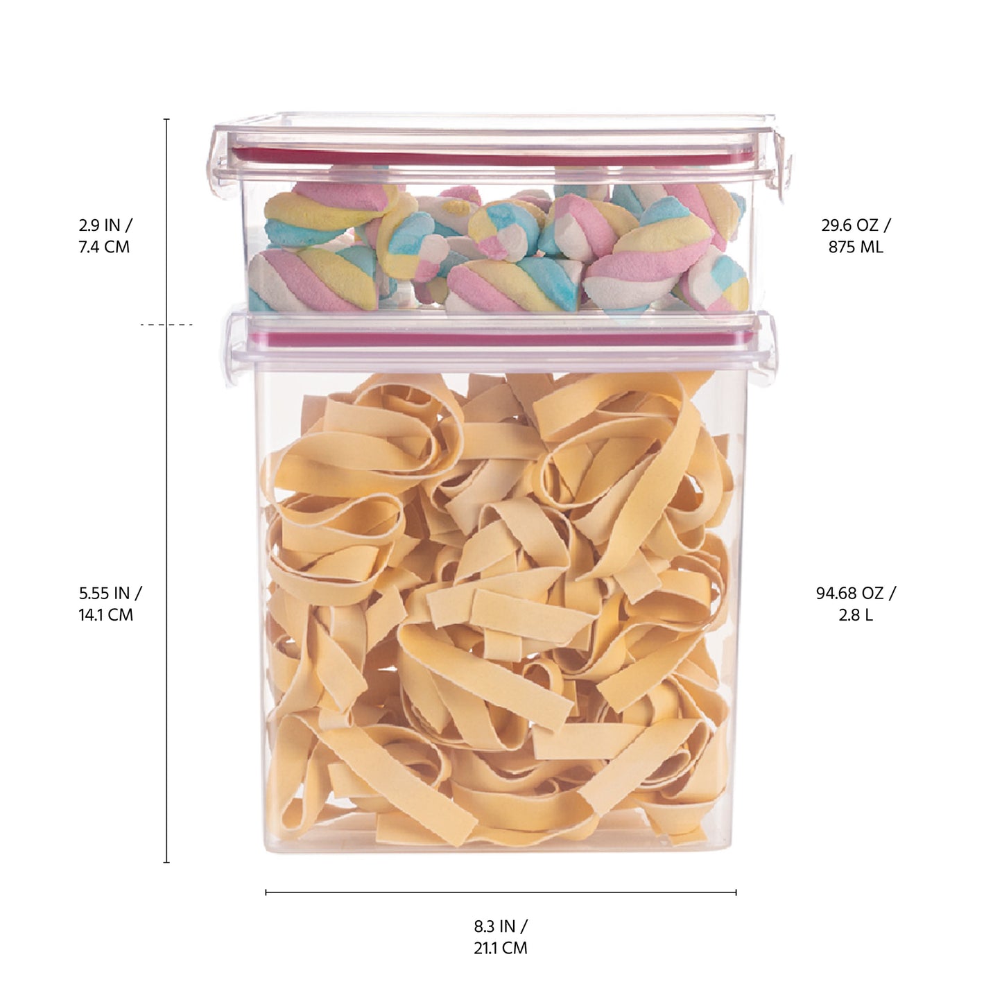 Air Tight Sealable Hermetic Plastic Containers for Food and Cereal Storage