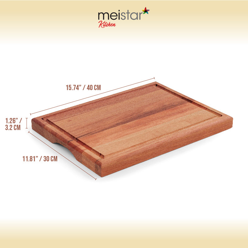 Wooden Cutting Board, Solid Wood Chopping Boards for Kitchen with Deep Juice Groove.