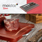 Meistar Premium Wooden Cutting Board with Stylish Metallic Handles - Includes BBQ Stainless Steel Knife and Fork Set