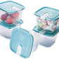 Plastic Food Storage Containers w/attached Lids. Multi sizes Containers