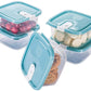 Plastic Food Storage Containers w/attached Lids. Multi sizes Containers