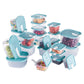 Plastic Food Storage Containers w/attached Lids. Multi sizes Containers
