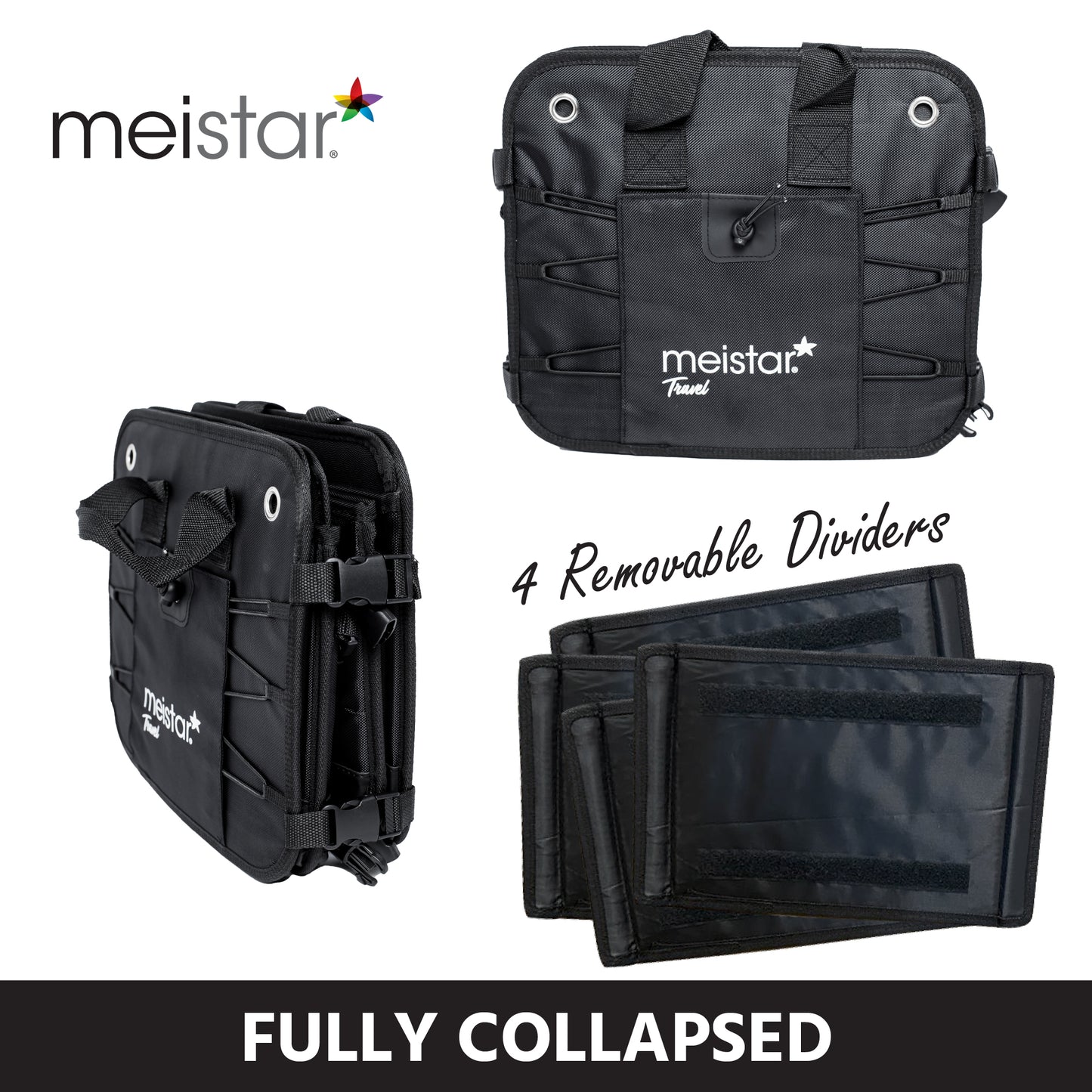 meistar Multi Compartments Collapsible Portable Car Trunk Organizer and Storage for Auto, SUV Truck, Minivan with a Cooler Bag.