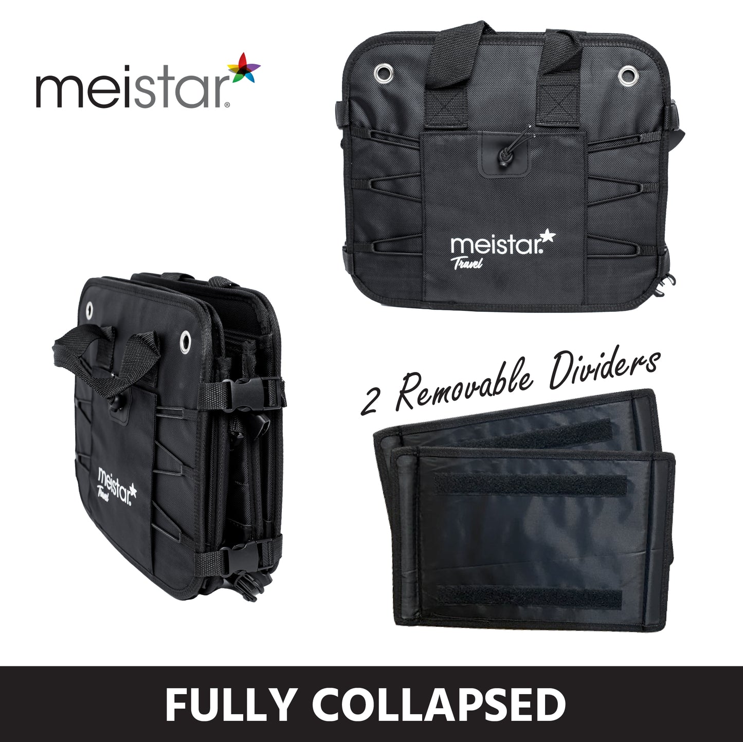 meistar Multi Compartments Collapsible Portable Car Trunk Organizer and Storage for Auto, SUV Truck, Minivan with a Cooler Bag.