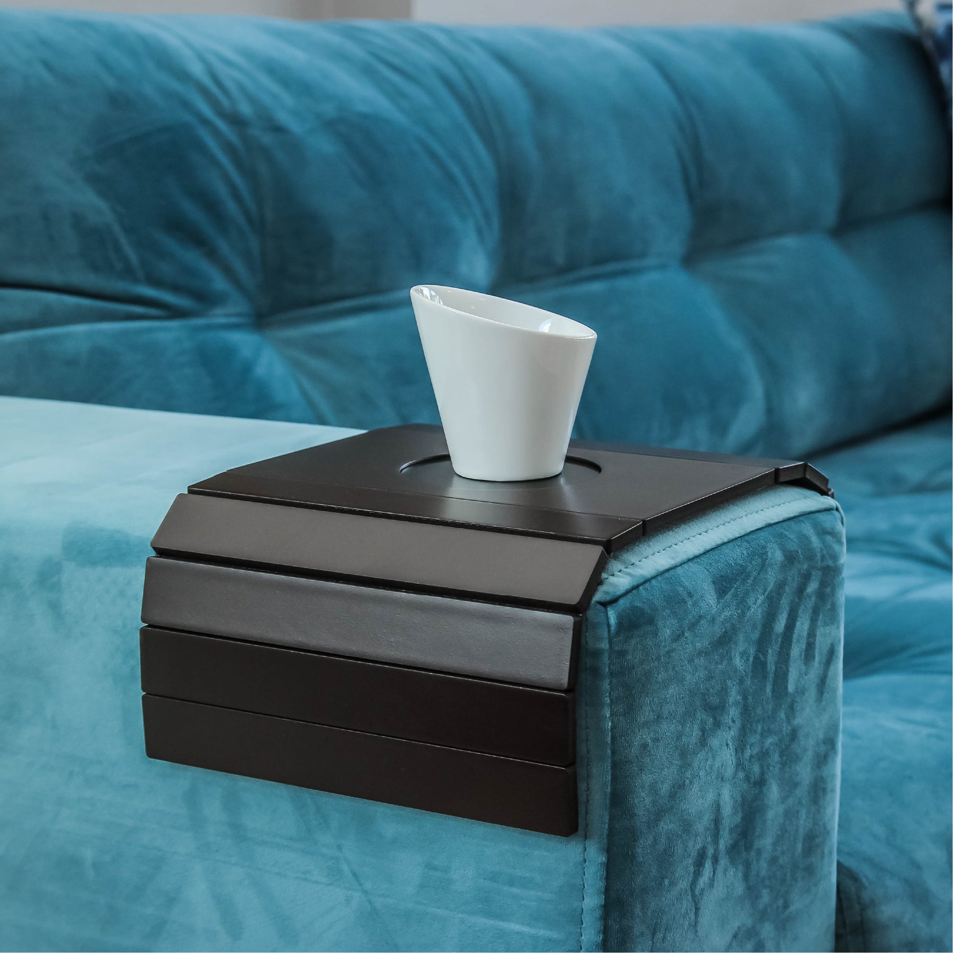 Sofa Couch Tray Table With Cup Holder