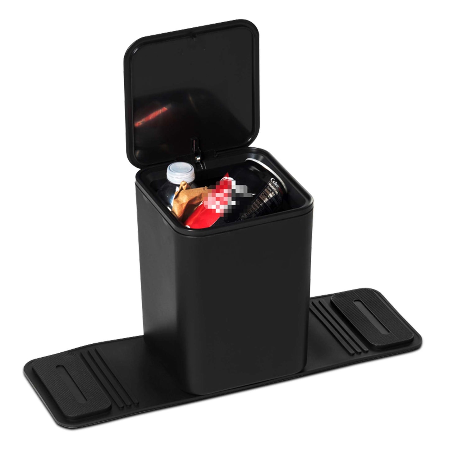 Car Trash Can, Car Trash Can with Lid, Mini Trash Can for Car and Car Organizer Bin, 6 Inches x 6 Inches x 8 inches, 0.8 Gallon, Black